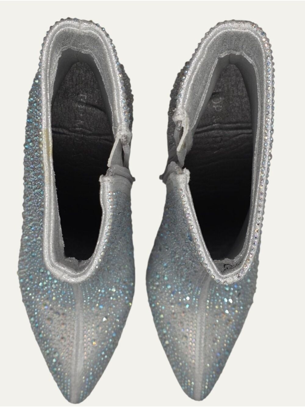 Top Moda Silver Rhinestone Ankle Boots Size 7.5 NIB Bridal Glam Western Glam - Picture 4 of 10